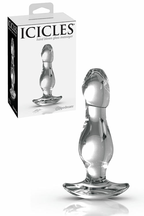 Icicles 4.25″ Glass Butt Plug Anal Toys Clear