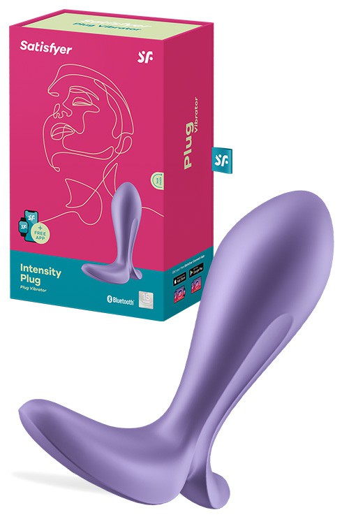 Intensity Plug App Compatible 4.4″ Vibrating Butt Plug Anal Toys Purple