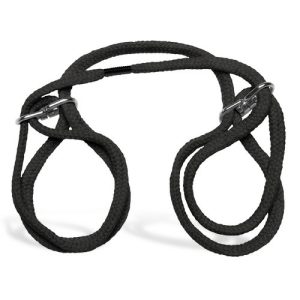 Japanese Style Cotton Wrist Or Ankle Cuffs Bondage Black