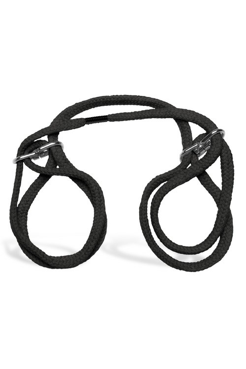 Japanese Style Cotton Wrist Or Ankle Cuffs Bondage Black