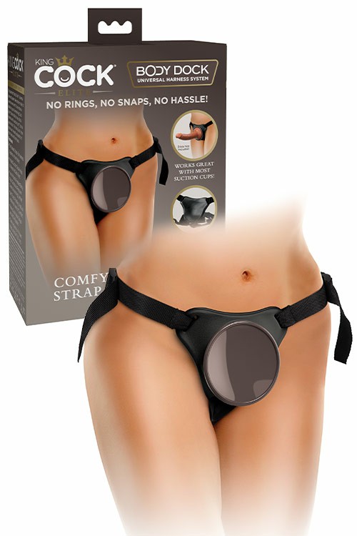 King Cock Elite Comfy Strap On Harness Dildos Black