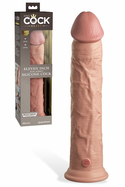 King Cock Elite Dual Density 11″ Silicone Dildo Dildos Chocolate