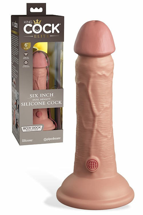 King Cock Elite Dual Density 6″ Silicone Dildo Dildos Light