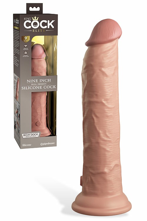 King Cock Elite Dual Density 9″ Silicone Dildo Dildos Light