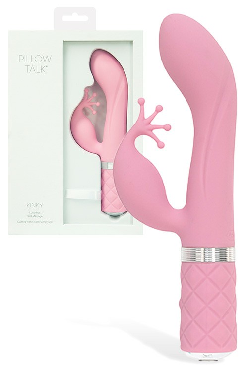 Kinky 8.5″ Swarovksi Crystal Rabbit Vibrator Rabbit Vibrators Pink