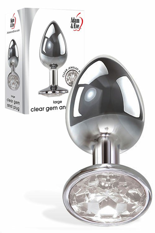 Large 3.7″ Clear Gem Base Butt Plug Anal Toys Clear