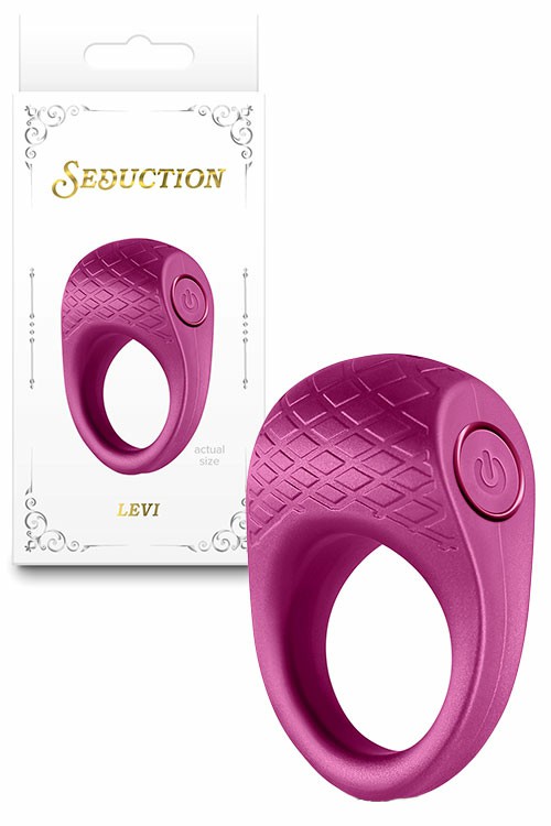 Levi 2.6″ Vibrating Couples Ring Couples Toys Burgundy