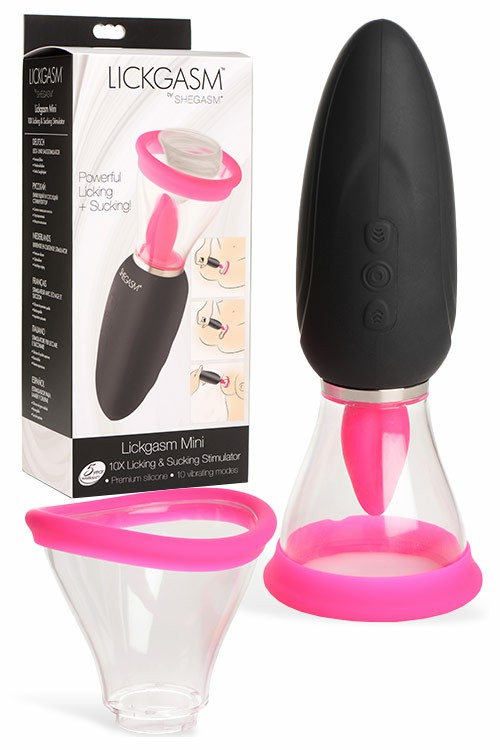 Lickgasm Mini Vibrator With Flickering Tongue Clitoral Vibrators Black/Pink