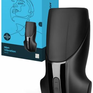 Men 6″ Rechargeable Vibrating Masturbator Vibrating Masturbators Black