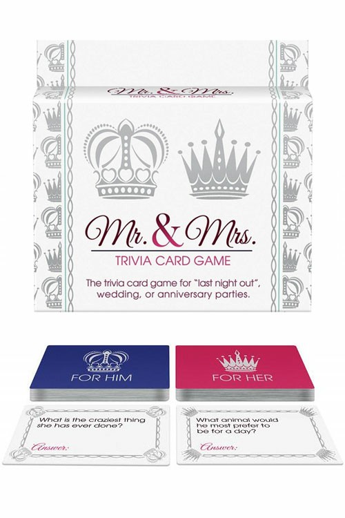 Mr & Mrs Trivia Card Game Couples Toys White