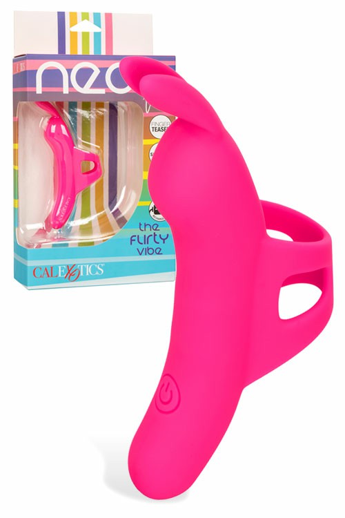 Neon Vibes The Flirty Vibe 4″ Finger Vibrator Clitoral Vibrators Pink