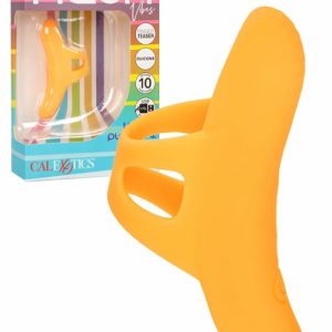 Neon Vibes The Pleasure Vibe 4″ Finger Vibrator Clitoral Vibrators Orange