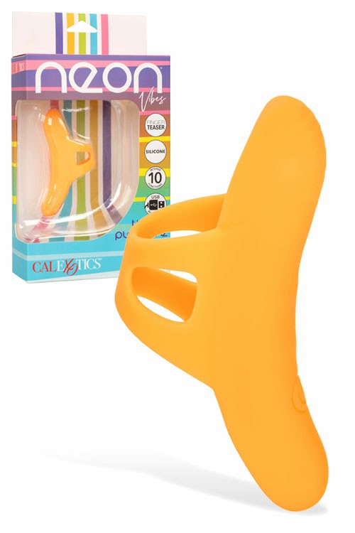 Neon Vibes The Pleasure Vibe 4″ Finger Vibrator Clitoral Vibrators Orange