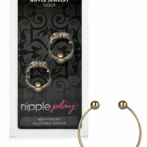 Non Piercing Nipple Rings (2 Pack) Bondage Gold