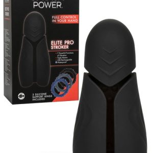 Optimum Power Elite Pro Stroker Vibrating Masturbators Black