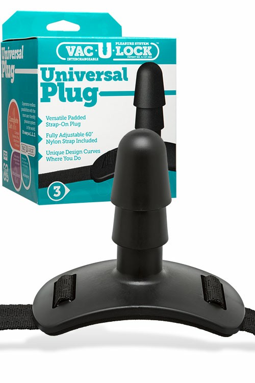 Padded Strap On Vac U Lock Plug Dildos Black