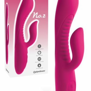 Partially Ribbed Silicone 8.75″ G Spot Rabbit Vibrator Rabbit Vibrators Dark Pink