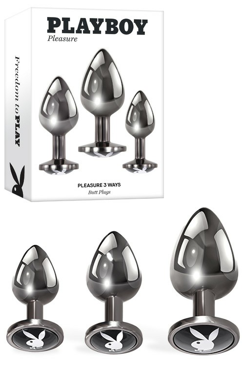 Pleasure 3 Ways 3 Piece Butt Plug Set Anal Toys Steel