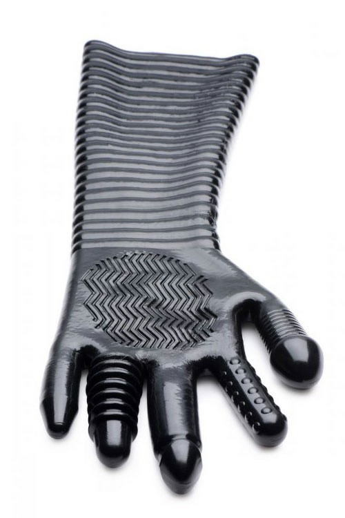 Pleasure Poker Textured Fisting Glove Accessories Black