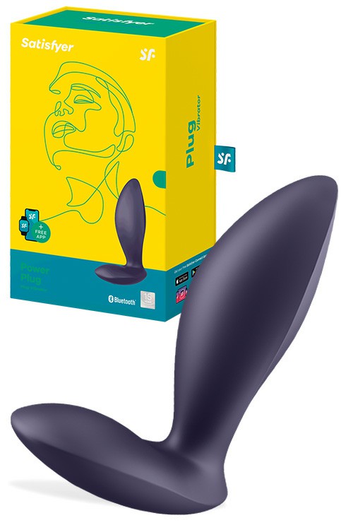 Power Plug App Compatible 4.5″ Vibrating Butt Plug Anal Toys Black