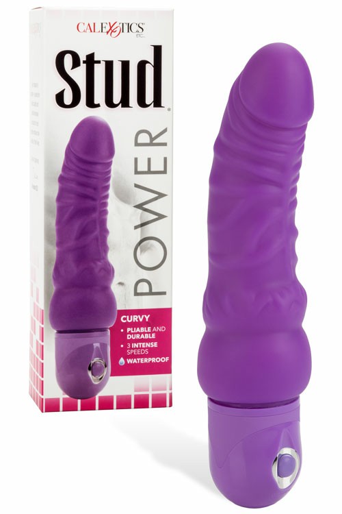 Power Stud Curvy Realistic Vibrator Realistic Vibrators Purple