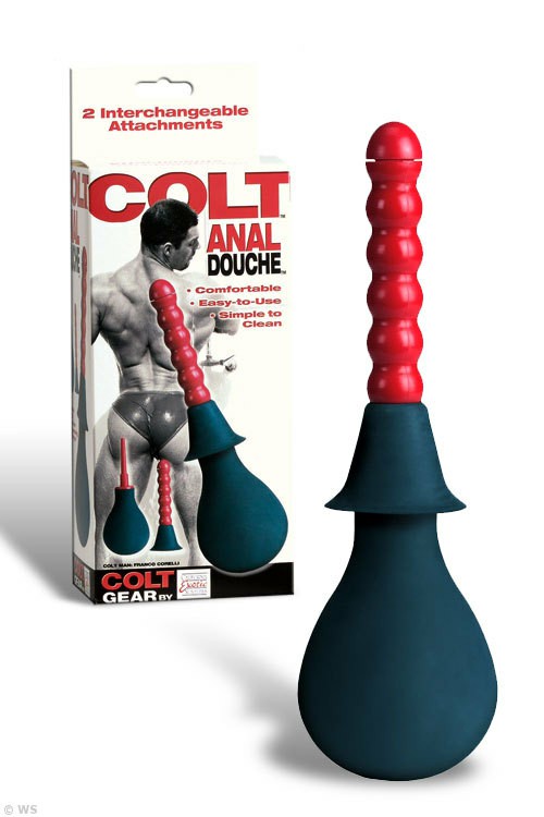 Premium Rubber Anal Douche Anal Toys Red/Black