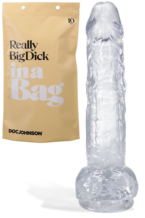 Really Big 10″ Dick In A Bag Dildos Clear