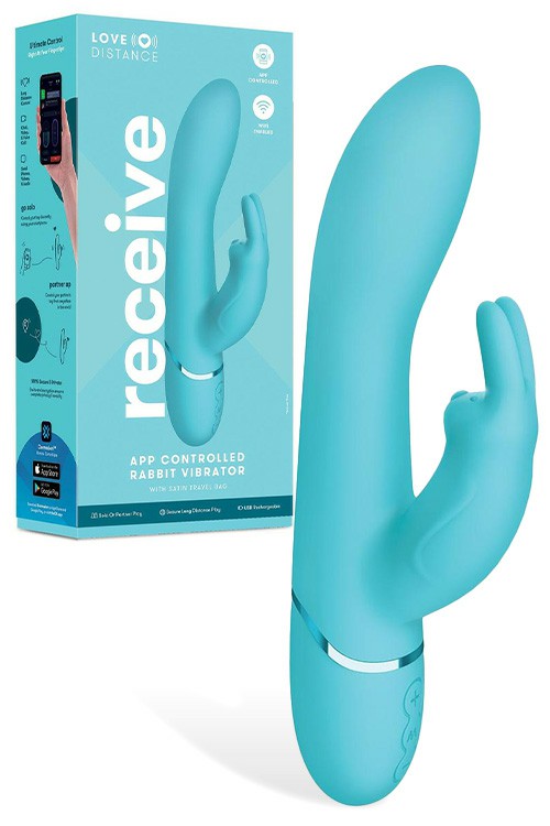 Receive 8.48″ App Controlled Rabbit Vibrator Rabbit Vibrators Blue