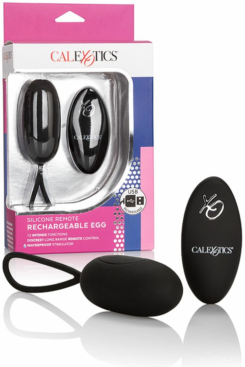 Remote Controlled 2.75” Rechargeable Vibrating Silicone Egg Vibrating Eggs Black