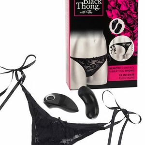 Remote Controlled Side Tie Panty Vibrator Vibrating Panties Black