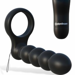 Remote Controlled Vibrating Double Penetrator Cock Ring Couples Rings Black