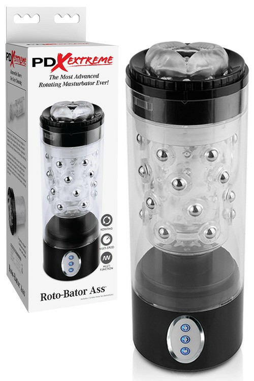 Roto Bator Ass 9.5″ Masturbator With Rotating Beads Vibrating Masturbators Multi