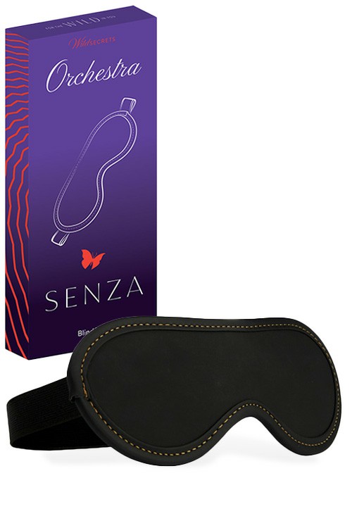 Senza Vegan Leather Blindfold Bondage Black