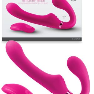 Shishi Midnight Rider 8.3″ Remote Controlled Vibrating Strapless Strap On Dildos Pink