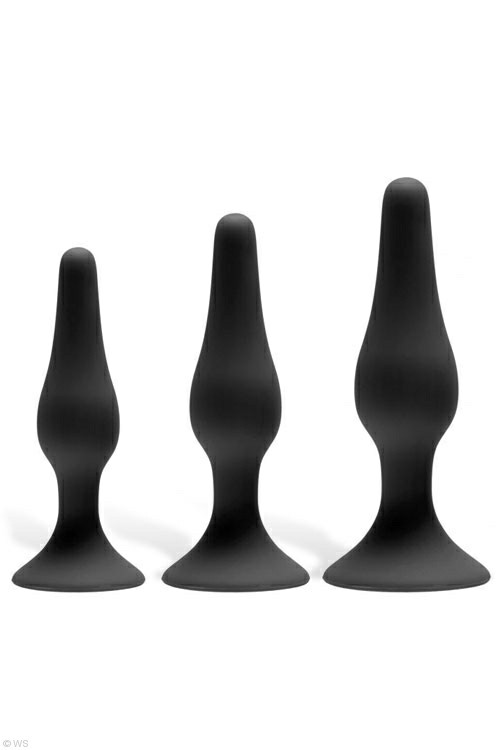 Silicone 3 Piece Anal Trainer Kit Anal Toys Black