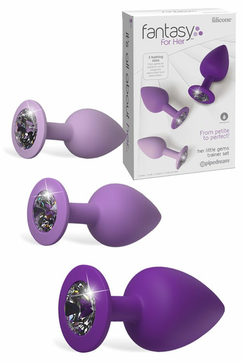 Silicone Anal Trainer Set With Jewels (3 Pce) Anal Toys Purple