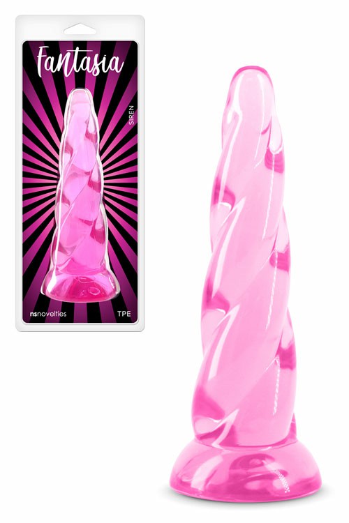 Siren 7.4″ Fantasy Textured Dildo With Suction Cup Base Dildos Clear