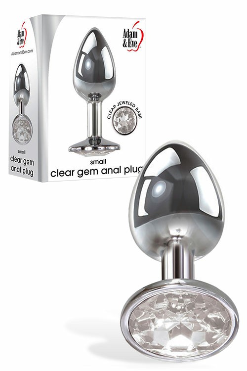 Small 2.8″ Clear Gem Base Butt Plug Anal Toys Clear