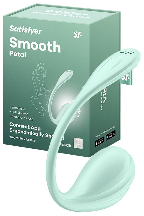 Smooth Petal App Controlled 9.4″ Wearable Egg Vibrator Vibrating Panties Light Blue