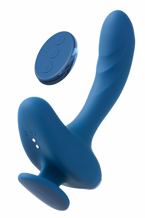 Solis Kyrios 6.4″ Remote Controlled Heated Prostate Massager With Finger Grip Prostate Massagers Blue