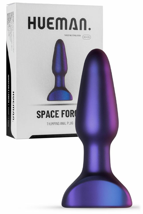 Space Force 5.5″ Thumping Butt Plug Anal Toys Purple