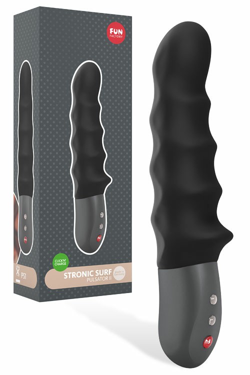 Stronic Surf 8″ Rippled G Spot Vibrator G-Spot Vibrators Black