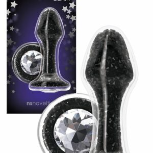 Swarovski Crystal & Glass 3.7″ Butt Plug Anal Toys Black