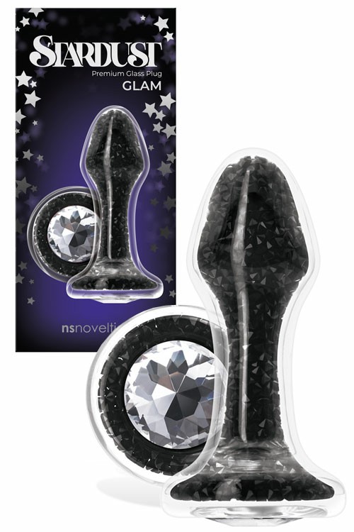 Swarovski Crystal & Glass 3.7″ Butt Plug Anal Toys Black