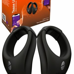 Tease Us Special Edition Set 2X Bond Vibrating Penis Rings Couples Toys Black