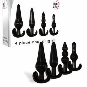 Textured Anal Plug Kit (4 Pce) Anal Toys Black