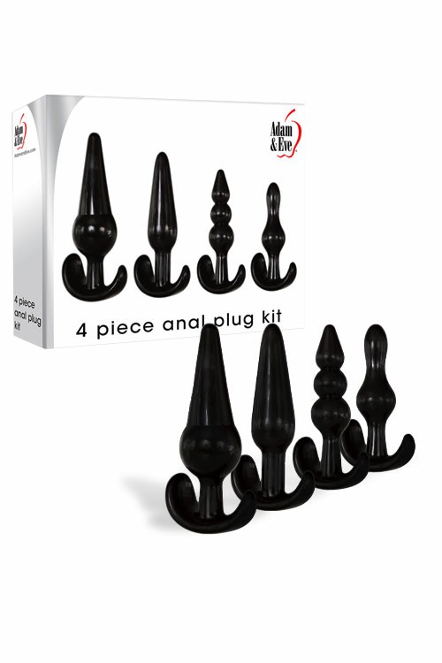 Textured Anal Plug Kit (4 Pce) Anal Toys Black