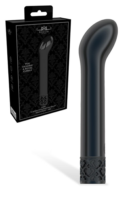 Toys 4.7″ Royal Gems Jewel Rechargeable Bullet Vibrator G-Spot Vibrators Gun Metal