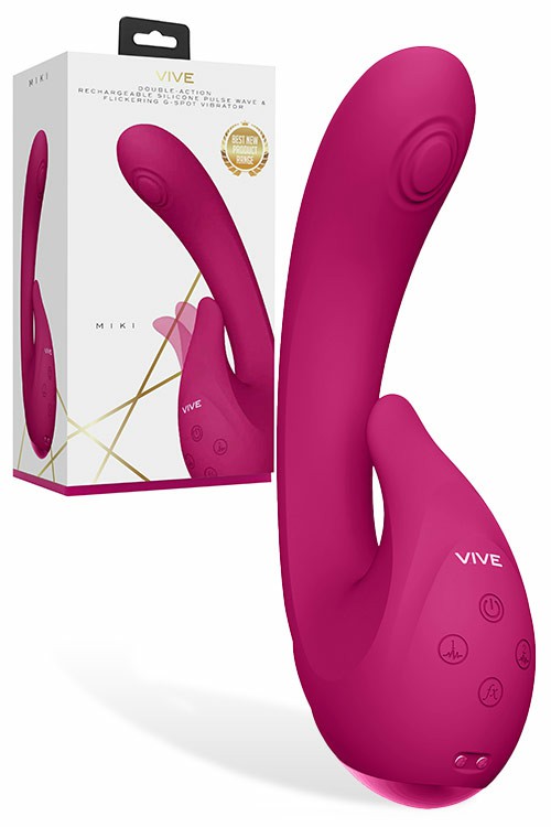 Toys Miki Rechargeable Thumping & Flickering Vibrator Rabbit Vibrators Pink