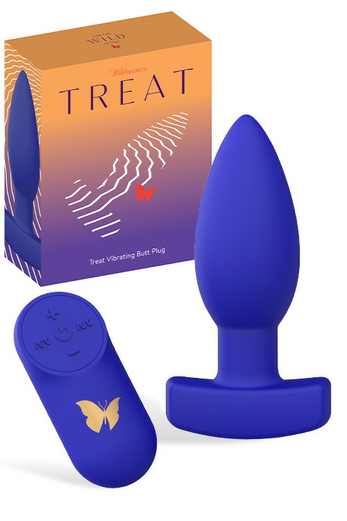 Treat 5.3″ Remote Controlled Vibrating Butt Plug Anal Toys Blue